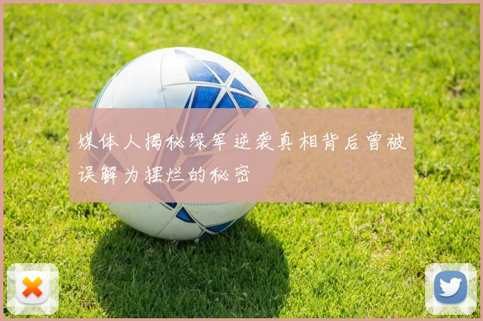 媒体人揭秘绿军逆袭真相背后曾被误解为摆烂的秘密